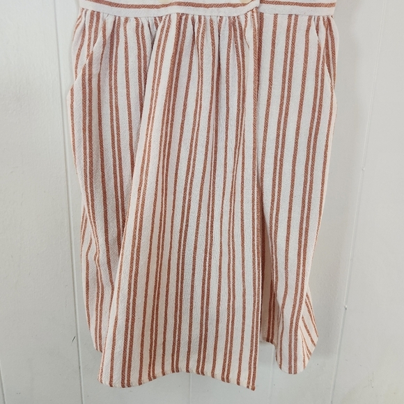 Zara Cream Orange Striped Mini Wrap Dress Sixe XS - Picture 6 of 16